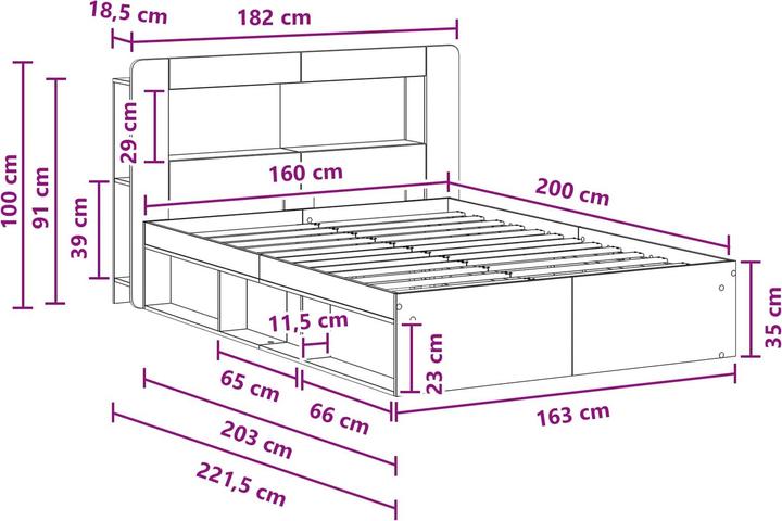 Produktbild vidaXL Bettrahmen (160 x 200 cm)