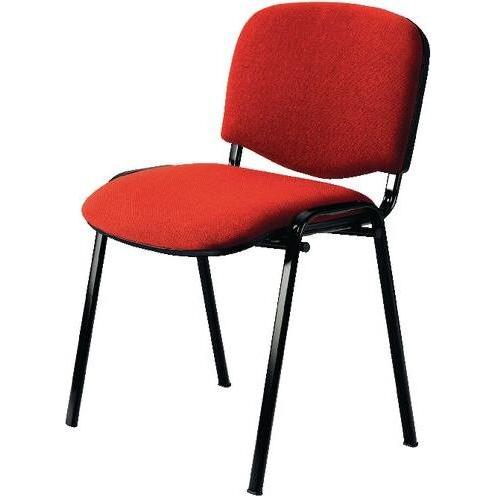 Nowy Styl, Bürostuhl, Stapelstuhl ISO PLUS Gestell Schwarz Stoff Rot