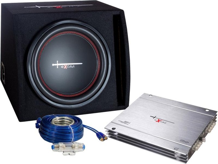 Actual product image Excalibur X1 Basspack 12 Subwoofer Met Amplifier En Cable Set