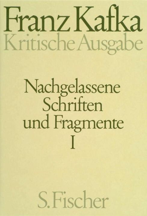 Produktbild Schriften - Tagebücher - Briefe. Kritische Ausgabe (Band 1): Nachgelassene Schriften und Fragmente I (Deutsch, Franz Kafka, 1993)