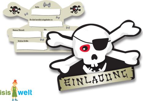 DH-Konzept Pirate Invitation Skull and Crossbones (6 pcs.)