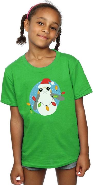 Produktbild Star Wars The Last Jedi Porg Christmas Lights TShirt Mädchen (152, 158)