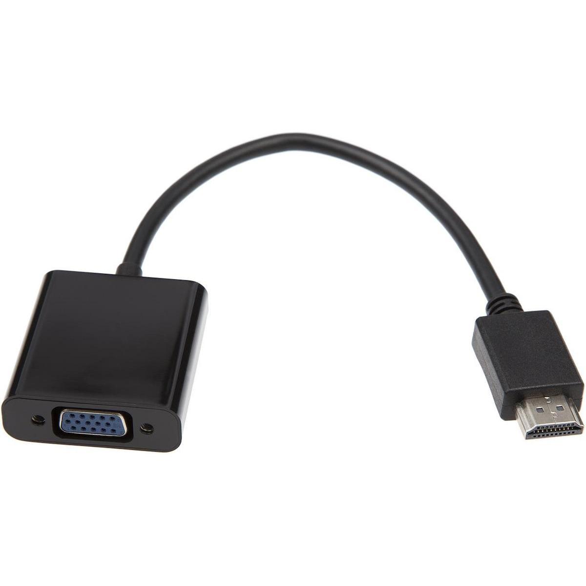 Iiglo Adattatore HDMI til VGA 10cm (assortiti) (VGA, 10 cm), Adattatore dati + video, Nero