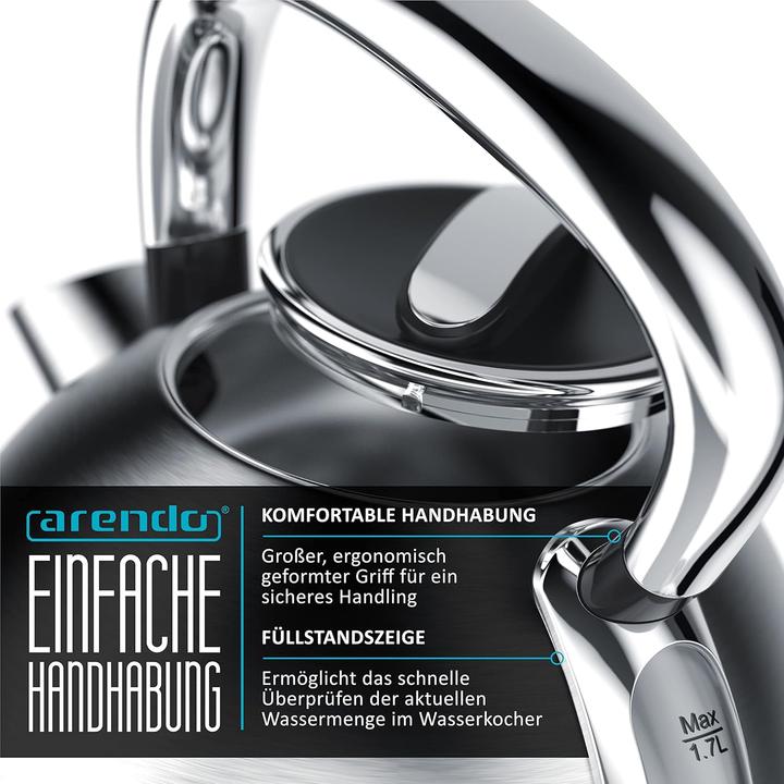 Image du produit Arendo Bouilloire C : argent, 1,7 litre (1.70 l)