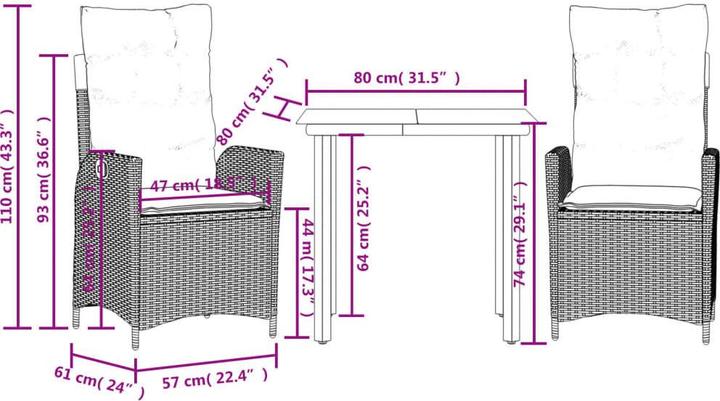 Produktbild vidaXL Garten Essgruppe