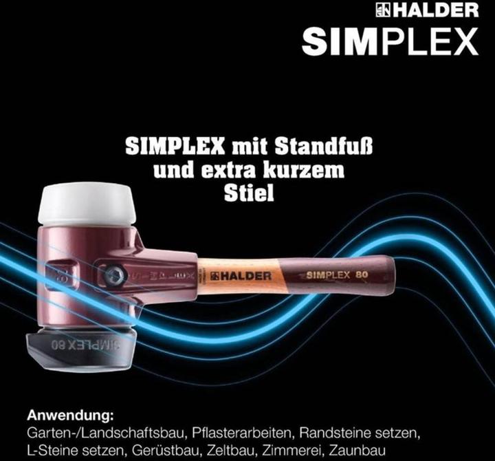 Actual product image Halder SIMPLEX soft-face hammer Malleable cast iron housing/wooden handle (2720 g)