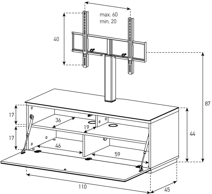 Immagine prodotto Sonorous STA111F (110 x 45 x 87 cm)