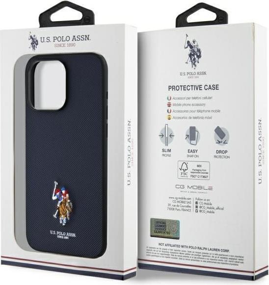 Actual product image U.S. Polo US Polo USHCP15XPEMV iPhone 15 Pro Max 6.7 Navy Embroidered DH Colour (Apple iPhone 15 Pro Max)