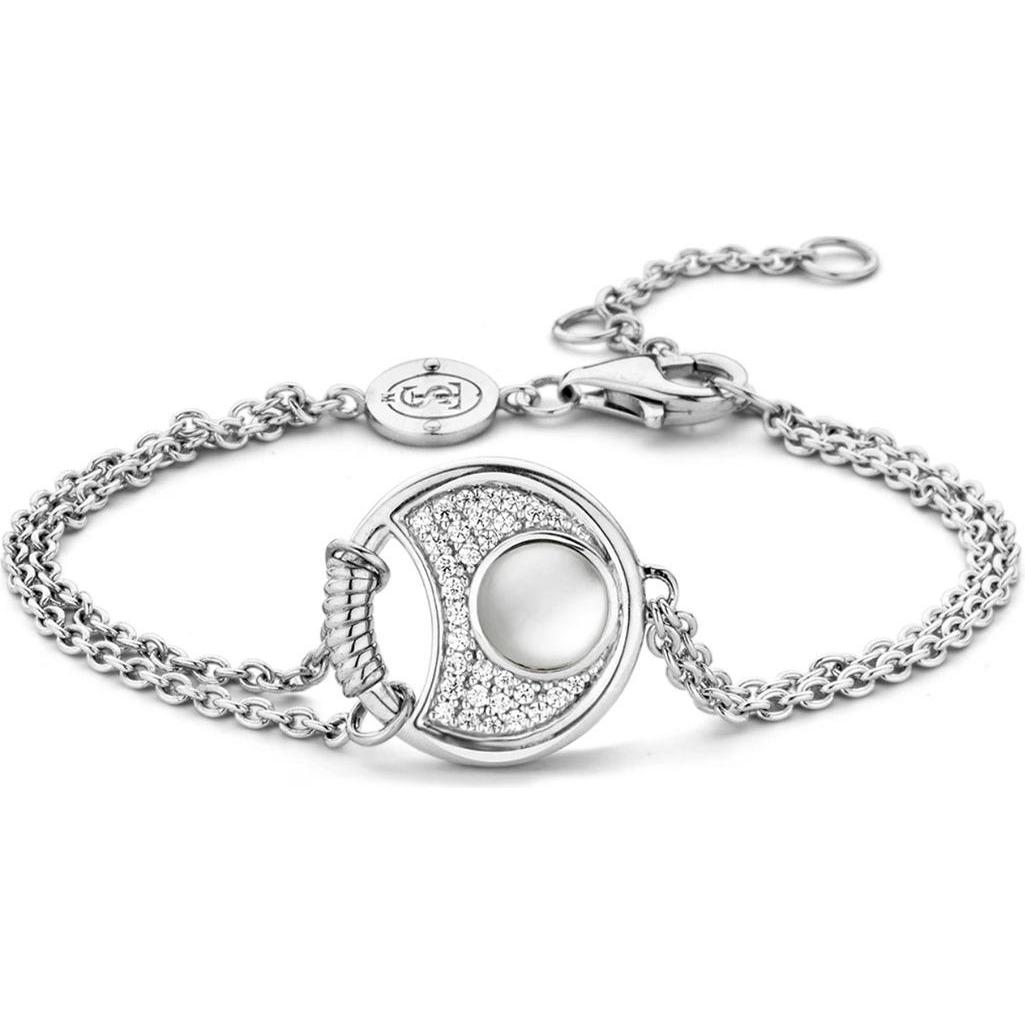 Ti Sento Milano, Armschmuck, Armband mit Perlmutt und Zirkonia 2881MW, (20 cm, 925 Sterling Silber)