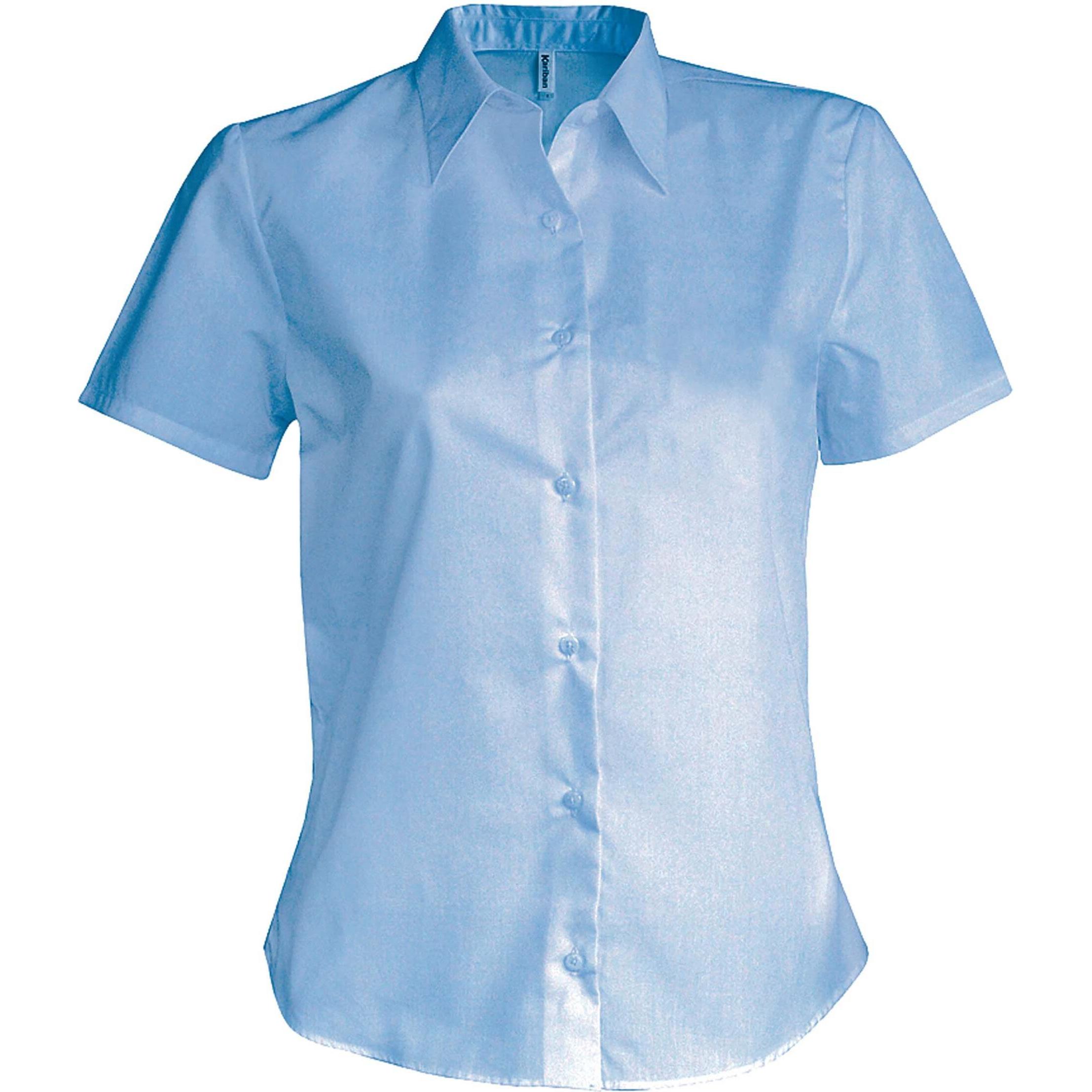 Kariban, Damen, Hemd, Damen-T-Shirt aus Baumwolle mit kurzen Ärmeln, Grau, (3XL)