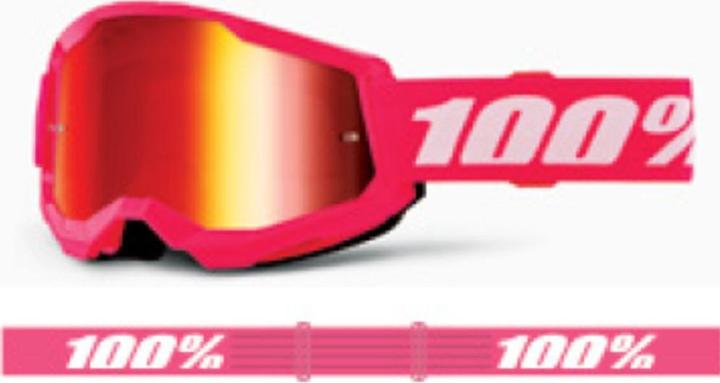 Immagine prodotto 100% Goggle Strata 2 JUNIOR Pink - Red Mirror Lens (Pink, Rosso Specchio)