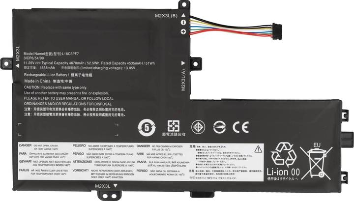 Produktbild AccuCell Akku passend für Lenovo IdeaPad S340-15IWL, Li-Polymer, 11,34V, 4630mAh, 52,5Wh, built-in (4630 mAh)