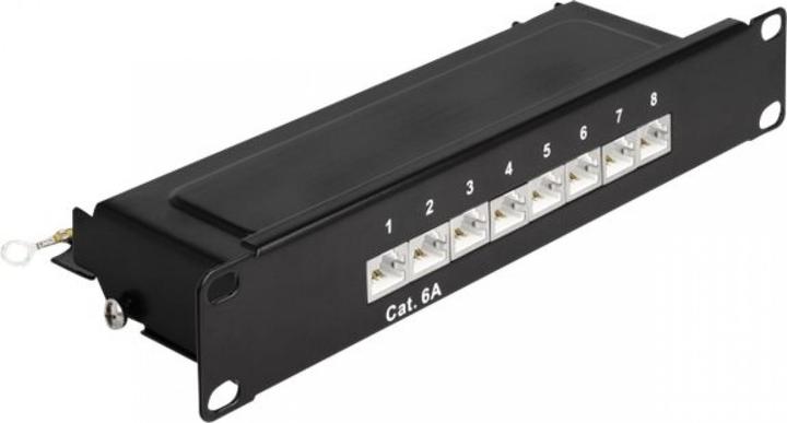 Produktbild Delock 25,40cm (10") Patchpanel 8 Port Cat.6A 1 HE schwarz