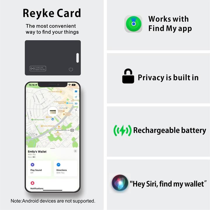 Image du produit Reyke Slim Wallet Tracker Card mit Apple Find My (iOS) (iOS)