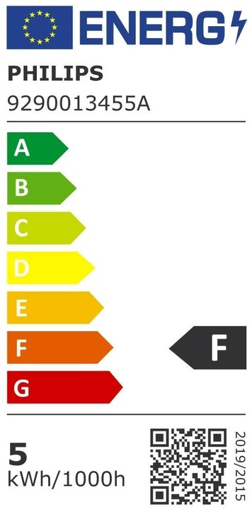 Energy Label Philips Lamp (E14, 4.30 W, 470 lm, 2 x, F)