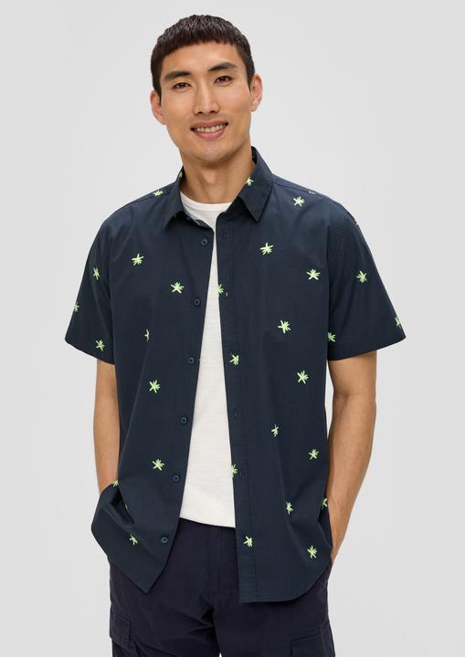Immagine prodotto s.Oliver Hemd Kurzarmhemd im Slim Fit mit All-over-Print (M)