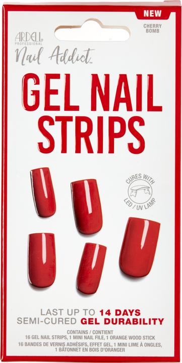 Produktbild Ardell Nail Addict - Gel Nail Strips Cherry Bomb (Nagelkleber, Red)