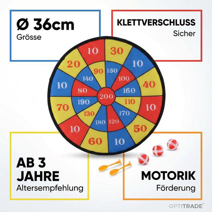 Actual product image Eddy Toys Dartboard with velcro balls and darts