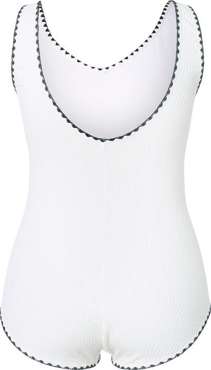 Image du produit Ulla Popken Maillot de bain sans bonnets souples, décolleté en V et matière texturée (50, 52)