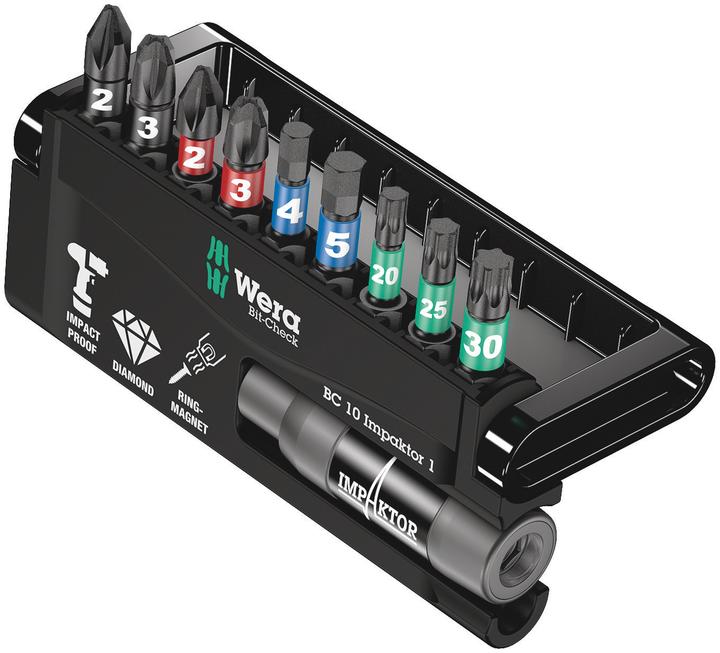 Actual product image Wera Bit-Check 10 Impaktor 1 (25.4 / 4 mm)