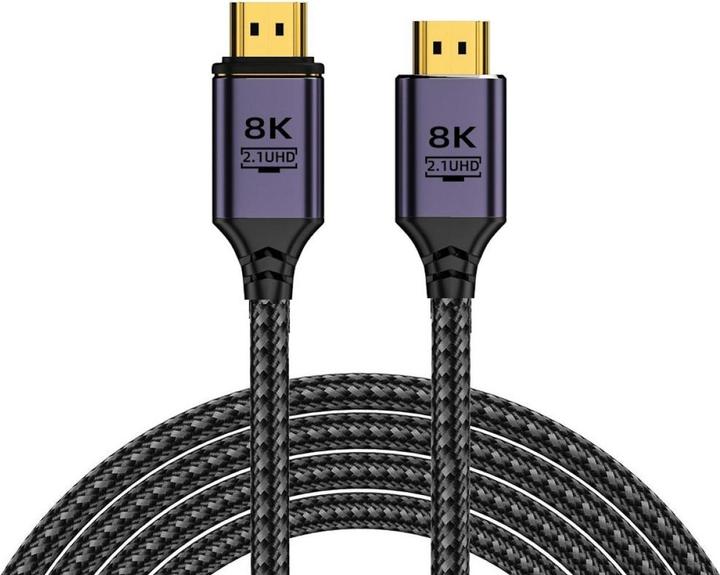 Actual product image PowerGuard Insnap HDMI 2.1 Cable Magnetic Nylon Braid UHD 8K 4K 240Hz 48Gbps 1m (1 m)