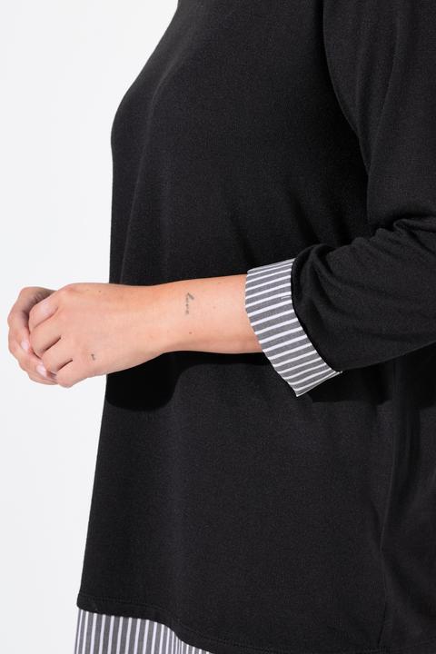 Produktbild Miamoda 2-in-1-Pullover, Lagen-Look, 3/4-Ärmel (50, 52)