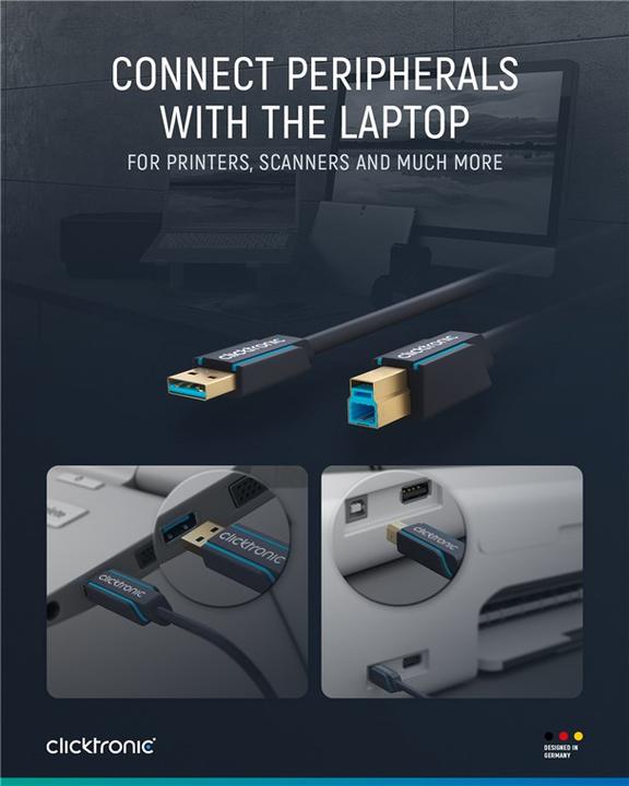 Produktbild clicktronic USB-A - USB-B SuperSpeed (0.50 m, USB 3.0)