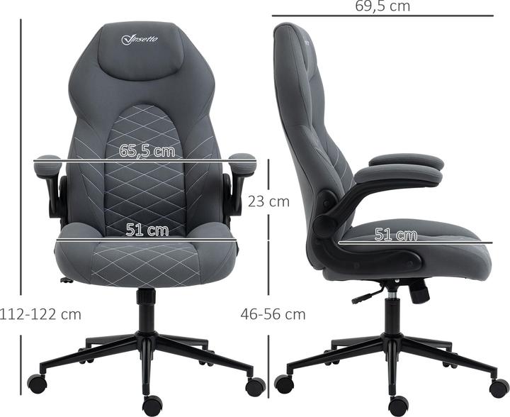 Immagine prodotto Vinsetto Sedia da ufficio con poggiatesta e braccioli (46 - 56 cm)