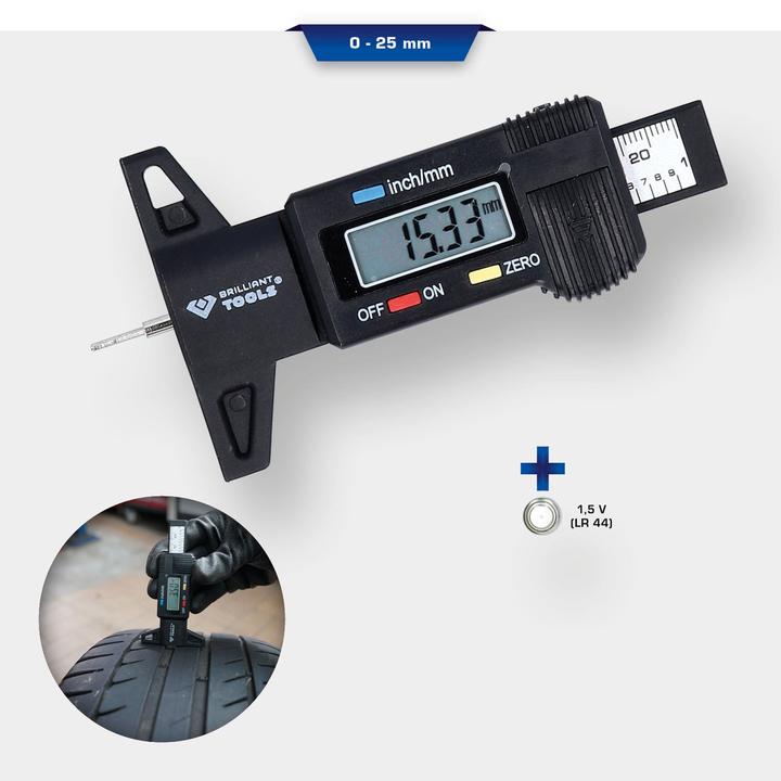 Produktbild Brilliant Tools Digitaler-Tiefenmessschieber, 0 - 25 mm