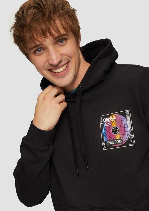 Produktbild s.Oliver Sweatshirt Kapuzensweatshirt mit Front- und Rückenprint (S)