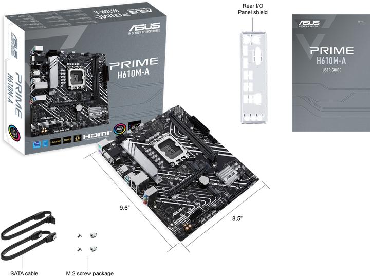 Produktbild ASUS PRIME H610M-A-CSM LGA1700 2DDR4 MB (LGA 1700, Intel H610, mATX)
