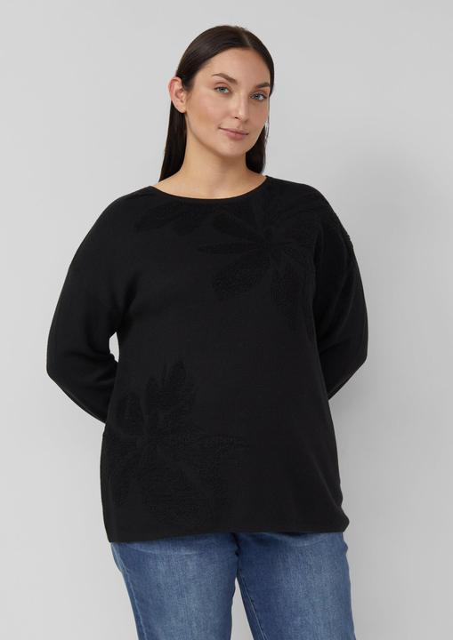 Actual product image s.Oliver Strickpullover Pullover mit floralem Strickmuster (48)