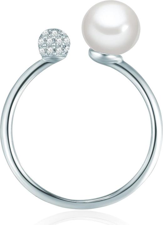 Produktbild Valero Pearls Damen Sterling Silber Zirkonia Süsswasser-Zuchtperle silber - 10898 (56, 925 Silber)