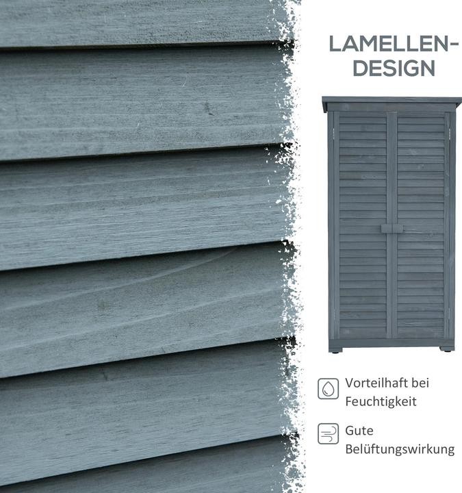 Produktbild Outsunny Gartenschrank mit Lamellentüren