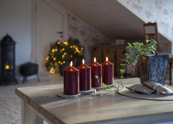 Actual product image Star Trading LED candle FLAME 7.5 cm x 15 cm, dark red (1x)