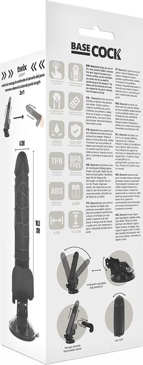 Actual product image Basecock Realistic Vibrator Remote Control Black 18.5cm