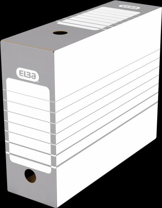 Actual product image Elba Archive box, width 100 mm, A4, white/grey strong, acid-free corrugated cardboard, automatic folding (A4)