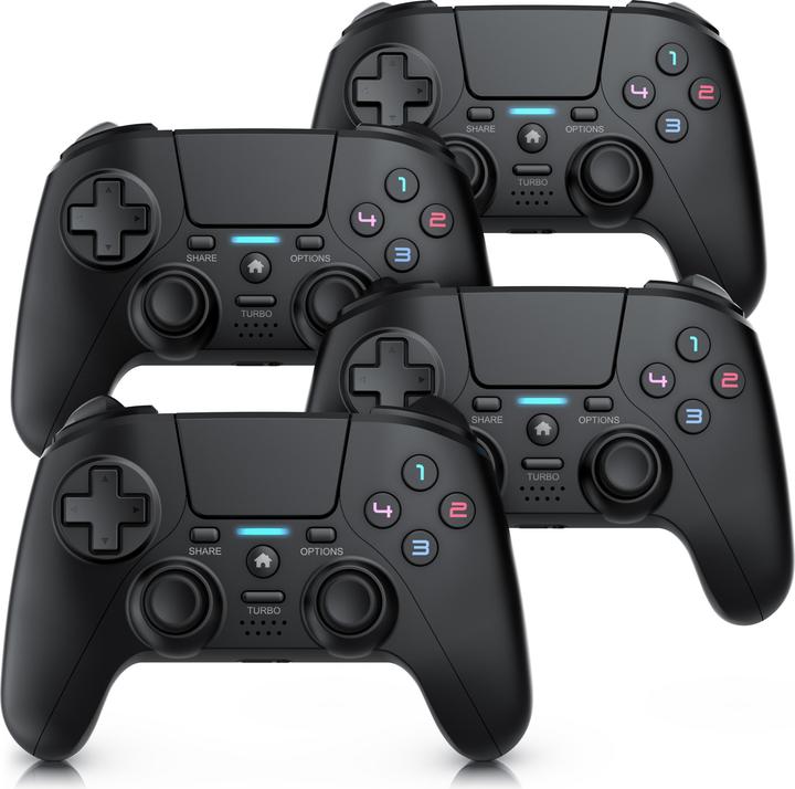 CSL 4x Controller Bluetooth Playstation 4, 13 Tasten, Akku Analogsticks, Touchpad, Dual Vibration (PC, PS4, PS4 Pro)