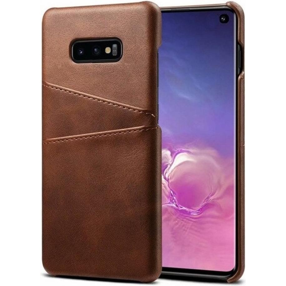 Screenguard Samsung Galaxy S10e CardCaddy Leder Backcase mit Kartenfächern (Samsung Galaxy S10e), Smartphone Hülle, Brau...