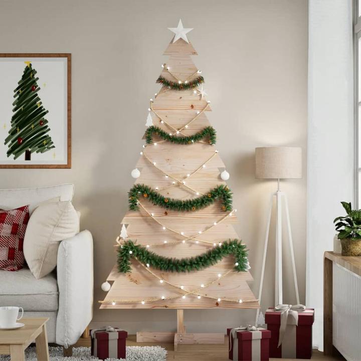 VidaXL Arbre de Noël en bois Sapin de décoration Arbre en bois 180cm Pin massif (180 cm)