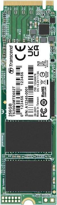 Immagine prodotto Transcend MTE652T 256GB SSD M.2 PCIe NVMe interno 2280 PCIe NVMe 3.0 x4 Retail TS256GMTE652T (256 GB, M.2 2280)