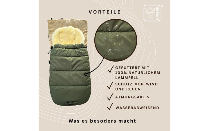 Produktbild Kaiser Baby Kaiser Thermo Fusssack mit Lammfelleinlage Sheepy, kaki