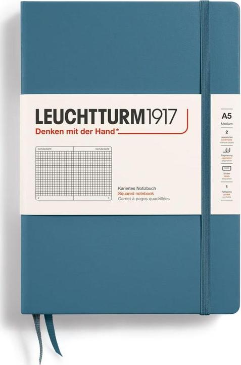 Produktbild Leuchtturm1917 Stone Blue, Medium (A5), 251 S., kariert (145 x 210 mm, Kariert, Harter Einband)
