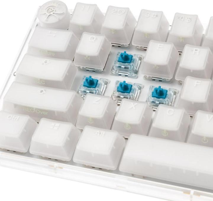 Actual product image Ducky One 3 Aura White Mini Gaming Keyboard, RGB LED - MX-Blue (US) (Eng. Int., Cable)