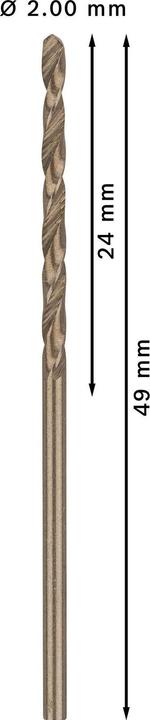 Produktbild Bosch Professional Zubehör PRO Stainless Steel HSS-Co Spiralbohrer, 2 x 24 x 49 mm (2 mm)