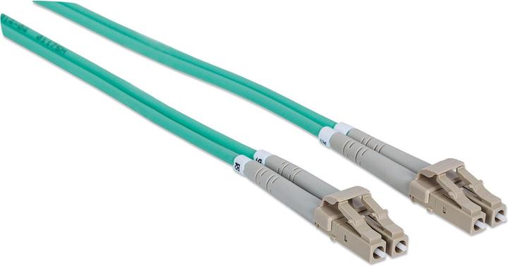 Actual product image Intellinet Fiber optic connection cable LC/LC multimode OM3 aqua (CAT7, 5 m)