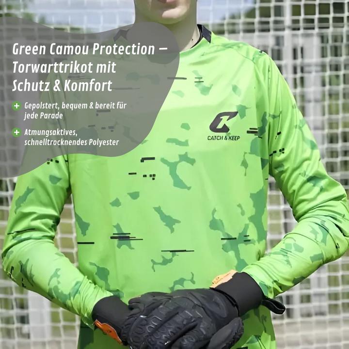 Actual product image Catch & Keep Trikot Green Camou Protection Torwarttrikot Gr. L Fussball Shirt (L)