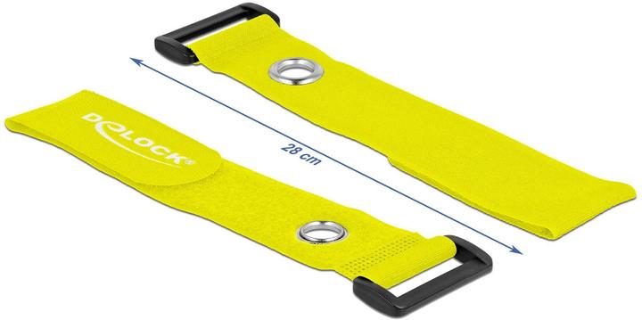Produktbild Delock Klett-Kabelbinder mit Schlaufe und Befestigungsöse L 280 x B 38 mm gelb 3 Stück (Klettkabelbinder, 280 mm, 3 Stk.)