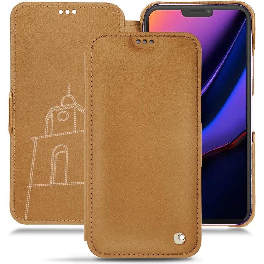 Noreve Lederschutzhülle horizontal (Apple iPhone 11 Pro), Smartphone Hülle, Braun