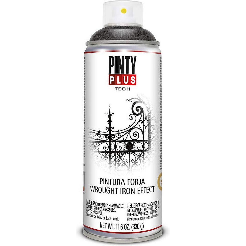 Pintyplus, Colore + Vernice per fai da te, Spray Paint Tech Fj104 Ferro Battuto 400 Ml Nero (400 ml)